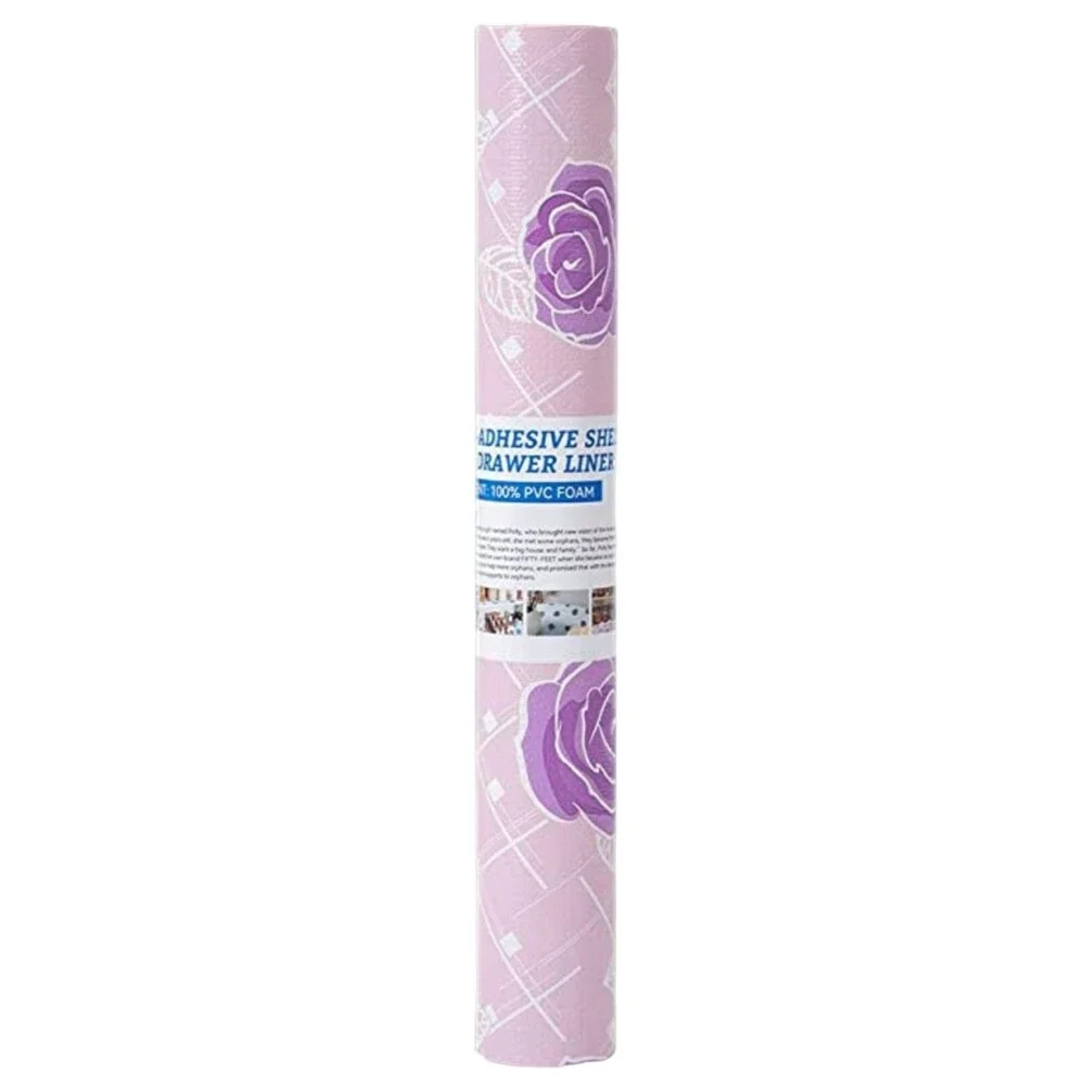 12X120 Inch Shelf Liner for Kitchen Cabinets, PVC Drawer Liner Non-Slip Floral